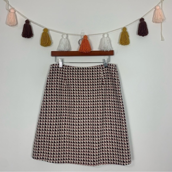 Vintage Talbots A-Line Wool Blend Pink Maroon Tweed Skirt Size 10 - Picture 9 of 9